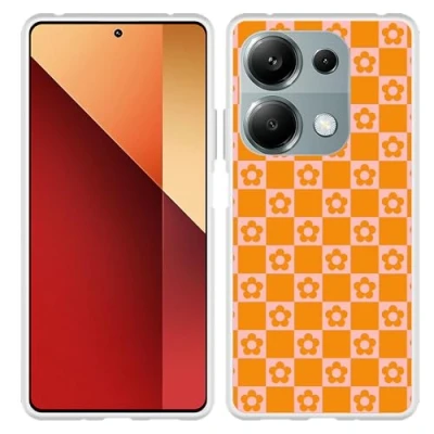 Afbeelding van Cazy Hoesje geschikt voor Xiaomi Redmi Note 13 Pro (4G) Siliconen Bloemetjes Dambord