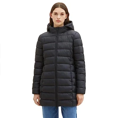 Afbeelding van TOM TAILOR Denim lichtgewicht gewatteerde damesjas met capuchon