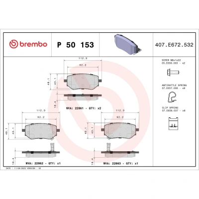 Afbeelding van Brembo Remblokset P 50 153