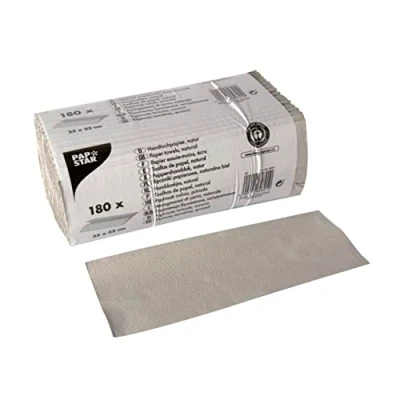 Afbeelding van Papstar, 180 vellen handdoekpapier 31 cm x 25 natuur C vouw, 1 laags, 84821