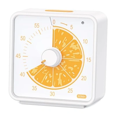 Afbeelding van Conchstar 60 Minute Visuele Timer voor Kinderen, Countdown Classroom, Bureau Studie, Time Manager Tool Kinderen met Fruit Patroon (Oranje)