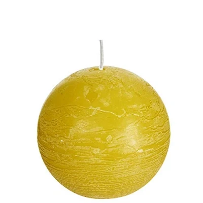 Afbeelding van SPAAS Rustieke geurloze bolkaars 80 mm, ± 24 uur herfstgeel
