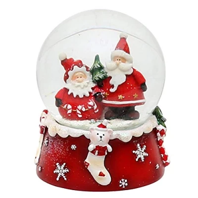 Afbeelding van Dekohelden24 Sneeuwbol, Kerstman Duo, rood wit, afmetingen H/B/Ø bal: ca. 8,5 x 7 cm/Ø 6,5 cm., 501065 WM