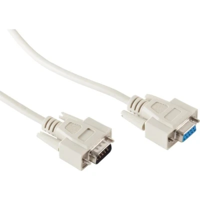 Afbeelding van Seriële RS232 verlengkabel 9 pins SUB D (m) (v) / gegoten connectoren 1,8 meter