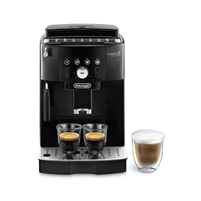 Afbeelding van De&#039;Longhi Magnifica S Smart ECAM 230.13.B Volautomaat met 4 directe toetsen, Long Coffee functie, professionele cappuccino opzetschuimmond, koffiehoeveelheid en dikte via draaiknop instelbaar, zwart