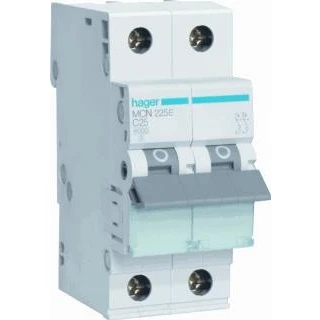 Afbeelding van Hager installatieautomaat 2p 6ka c karakteristiek 25a 2 modulen mcn225e