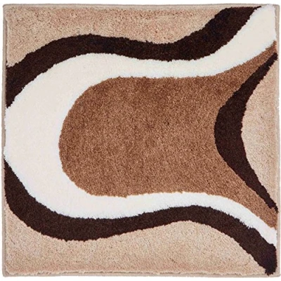 Afbeelding van Grund Designer badmat COLANI, Ultrazacht en absorberend, Antislip, 5 jaar garantie, Colani 11, WC sjabloon o.A. 60x60 cm, beige