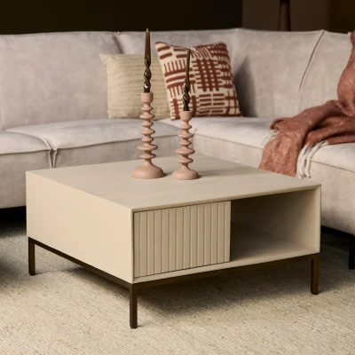 Afbeelding van Starfurn Salontafel Madison 80 cm vierkant zand Hout