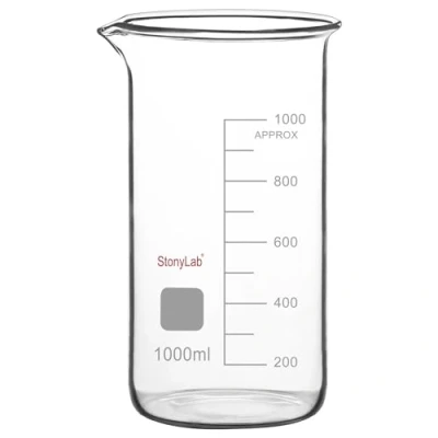 Afbeelding van stonylab Glasbeker, 1 Pack Borosilicaatglas Maatbeker met Schenktuit Labbeker, 1000 ml