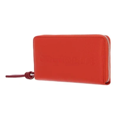 Afbeelding van COCCINELLE Leren Portemonnee Metallic Soft Wallet Grained Leather Gazpacho / Sangria Oranje