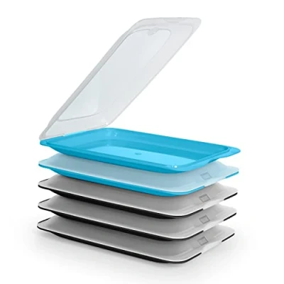 Afbeelding van PracticFood FRESH System Hoogwaardige Vleeswarendozen, Vershouddoos voor Vleeswaren. Optimale Opslag in de Koelkast (5X BlackBlue)