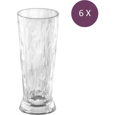Afbeelding van Koziol Superglas Club No. 10 Bierglas 300 ml Set van 6 Stuks Kunststof Transparant