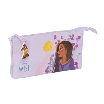 Afbeelding van Pennenetui met 3 vakken Wish Lila 22 x 12 cm