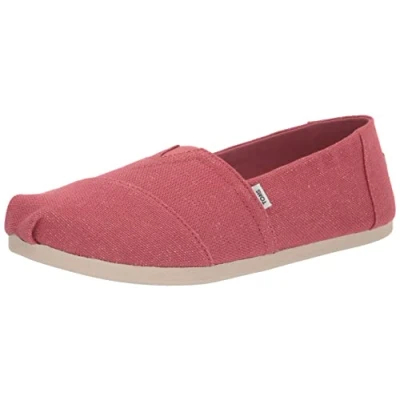 Afbeelding van TOMS Vrouwen Alpargata Print Glitter Loafer Flat, Roze Rood, 35.5 EU