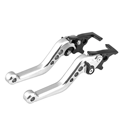 Afbeelding van Keenso motorfiets remhendel, 1 paar dubbele schijven CNC aluminiumlegering modificatie remhendel voor motorfietsen, scooters, e bike (zilver)