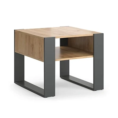 Afbeelding van Vicco Salontafel, Antraciet/Krachtige eik goud, 59 x 62 cm