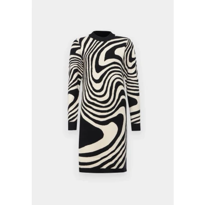 Afbeelding van Object Objray Gebreide jurk, Dames, Maat: XS, Black/sandshell
