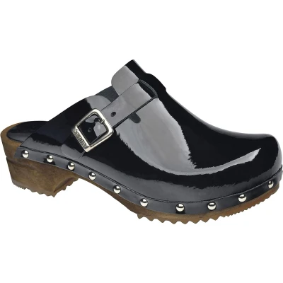 Afbeelding van Sanita WOOD Krisla OPEN Clogs black, Dames, Maat: 38, Black Leer