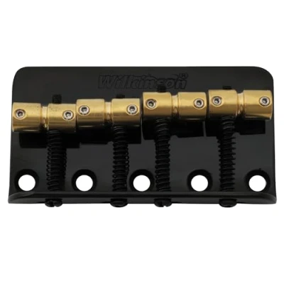 Afbeelding van Wilkinson WBBC Vintage Basgitaar Brug Messing Zadels voor 4 snarige J/P stijl Precision Bass/Jazz Bass, Zwart