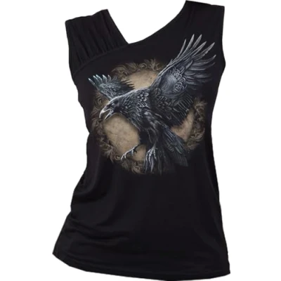 Afbeelding van Spiral Raven Wise Wings Mouwloze top M Zwart