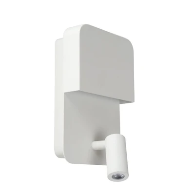 Afbeelding van Lucide BOXER Wandlamp LED Met USB oplaadpunt Wit
