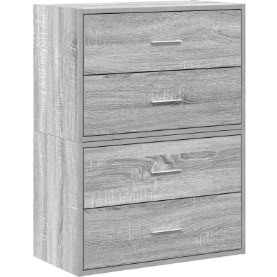 Afbeelding van vidaXL Kasten met 2 lades st 60x31x40 cm bewerkt hout grijs sonoma