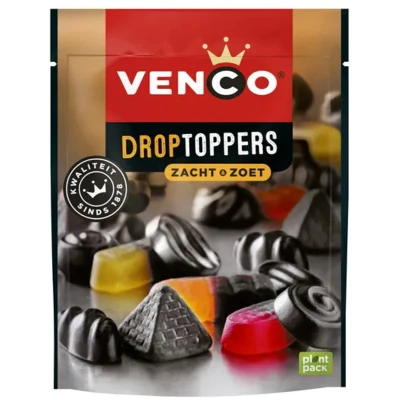 Afbeelding van Venco Droptoppers Zacht Zoet Zak 225 Gr