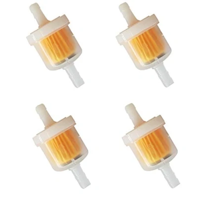 Afbeelding van Set van 4 benzinefilters, brandstoffilters, universeel, brandstoffilter, 6 mm, voor personenauto&#039;s, auto&#039;s, vervuilingsgraad door de transparante constructie, gemakkelijk herkenbaar