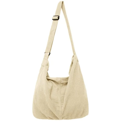 Afbeelding van Boraboi® Stijlvolle Unisex Corduroy Schoudertas voor Dagelijks Gebruik en Reizen, Grote Capaciteit, Kaki, Retro Design