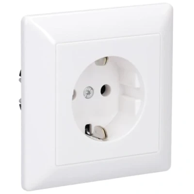Afbeelding van Jung AS1520WW Wandcontactdoos met randaarde Inzetstuk 1 voudig Alpine wit