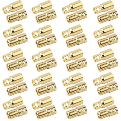 Afbeelding van LinsyRC 20 paar Vergulde 2.0MM 3.0MM 3.5MM 4.0MM 5.0MM 5.5MM 6.0MM 6.5MM 8.0MM Banaanstekker Bullet Mannelijke en Vrouwelijke Connector Adapter voor RC Lipo Batterij ESC Motoren (20 6.0MM)