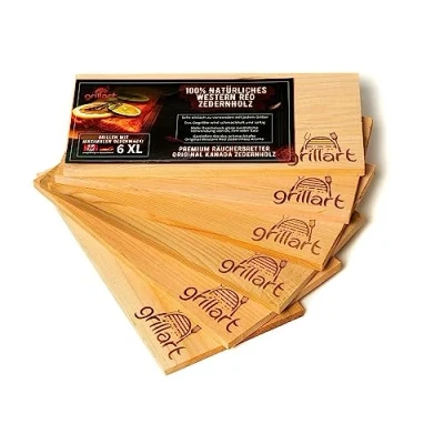 Afbeelding van Grillart®, set van 6 XL grillplanken, cederhouten planken om te grillen, rookplanken cederhout, gemaakt 100% natuurlijk Western Red cederhout voor een bijzondere grillsmaak