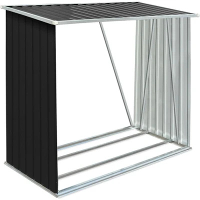 Afbeelding van Haardhoutschuur 163x83x154 cm gegalvaniseerd staal antraciet