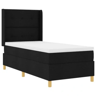 Afbeelding van vidaXL Boxspring Bed met Matras &amp; LED Zwart 80x200 cm Stof