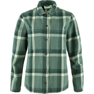 Afbeelding van Fjällräven Dames Singi Flanel Overshirt, Patina Groen/Diep Patina, XS