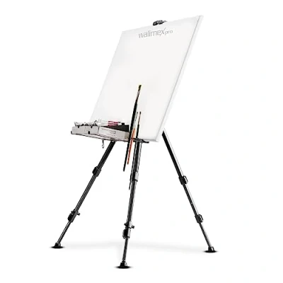 Afbeelding van Walimex Atelierstaffelei Schildersezel Werkhoogte: 50 155 cm Zwart Incl. tas