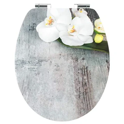 Afbeelding van Cornat Wc bril Art of Acryl &quot;Orchis&quot; Elegant acryloppervlak Hoogwaardige houten kern softclosemechanisme &amp; snelle bevestiging comfortabel zitgevoel/toiletbril/wc deksel / KSDSC309