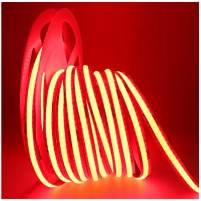 Afbeelding van Tesfish ledstrip 24V COB rood 5m 320 LEDs/M in totaal 1600 LEDs, neonlicht, flexibele led lichtstrip strip lights voor feest, bar, plank, wooncultuur