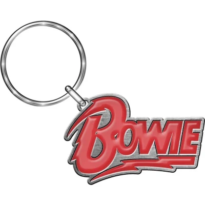 Afbeelding van David Bowie Logo Sleutelhanger Zilverkleurig/Rood