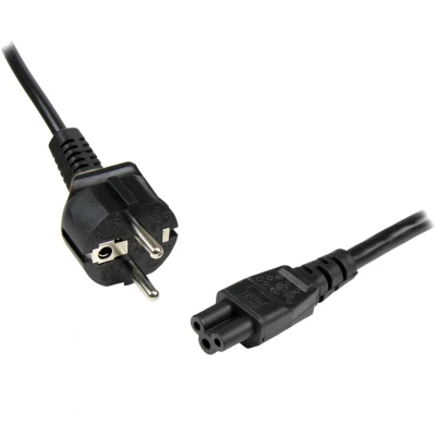 Afbeelding van StarTech.com 2 m 3 punts laptop voedingskabel Schuko CEE7 naar C5 klaverbladvoedingskabel
