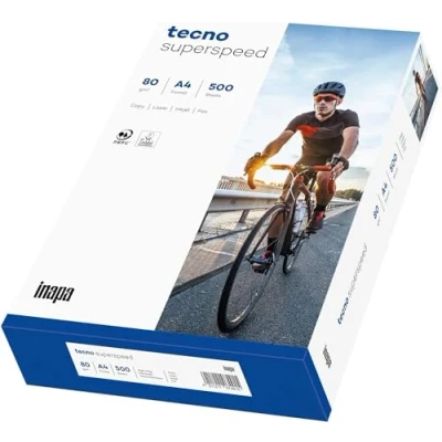 Afbeelding van inapa Print / kopieerpapier Tecno Superspeed: 80 g/m², A4, hoogwit, 500 vellen snel en zonder problemen printen