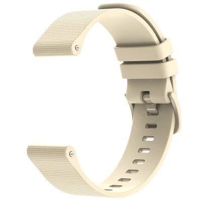 Afbeelding van Siliconen sportbandje met gesp Universeel 22 mm aansluiting Beige imoshion bandje En TPU (zacht)