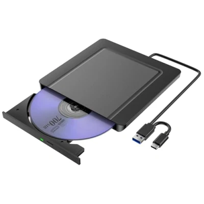 Afbeelding van externe CD /dvd drive, ultradunne USB 3.0 &amp; C CD/DVD drive extern, dvd +/ RW ROM brander optische voor laptop, pc, desktop, MacBook, Windows 11/10/8/7/XP/Linux/MacOS