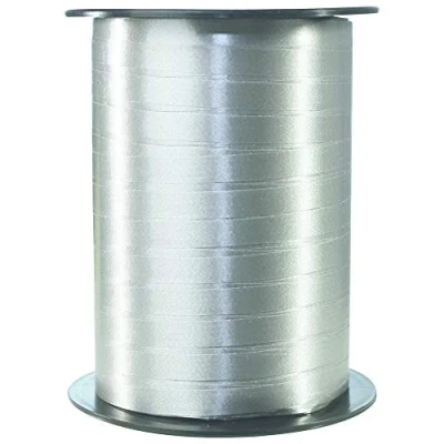 Afbeelding van Clairefontaine 601776C spoel geschenklint glad (500 m x 7 mm, ideaal voor knutselprojecten en geschenken) 1 stuk zilver