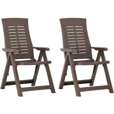 Afbeelding van vidaXL Tuinstoelen 2 st verstelbaar kunststof mokka