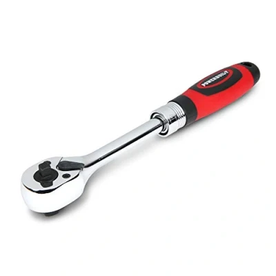Afbeelding van Powerbuilt Dual Size uitschuifbare ratel, 1/4 inch en 3/8 aandrijving, 72 tanden, 5 graden schommel, lichtgewicht, rubberen handvat rood 940926