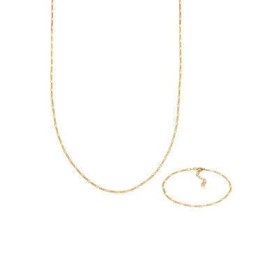 Afbeelding van Elli 2 PACK Basic Ketting goldcoloured, Dames, Maat: 42, Gold coloured