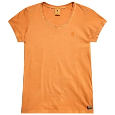 Afbeelding van G Star Overdyed Eyben Vneck Tshirt basic, Dames, Maat: XXS, Golden nugget gd