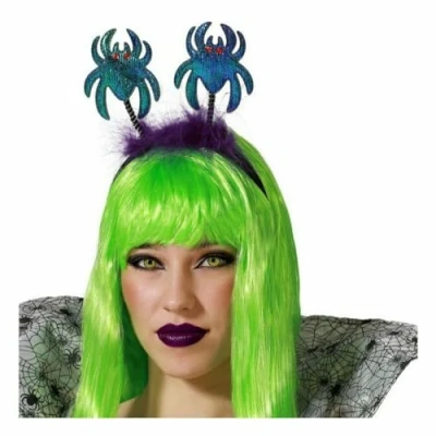 Afbeelding van Halloween/horror verkleed diadeem/tiara met grote spinnen kunststof dames/meisjes Verkleedhoofddeksels
