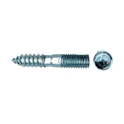 Afbeelding van DOJA Barcelona Dubbele draadschroef 25 tapbouten M6x40 in gegalvaniseerd staal Schroefverbinding voor houtschroeven, meubelpoten, metalen klemmen, houten plank